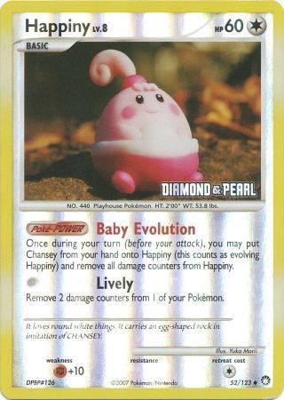 Happiny - 52/123 - Reverse Holo - BK Promo [Reverse Holo]