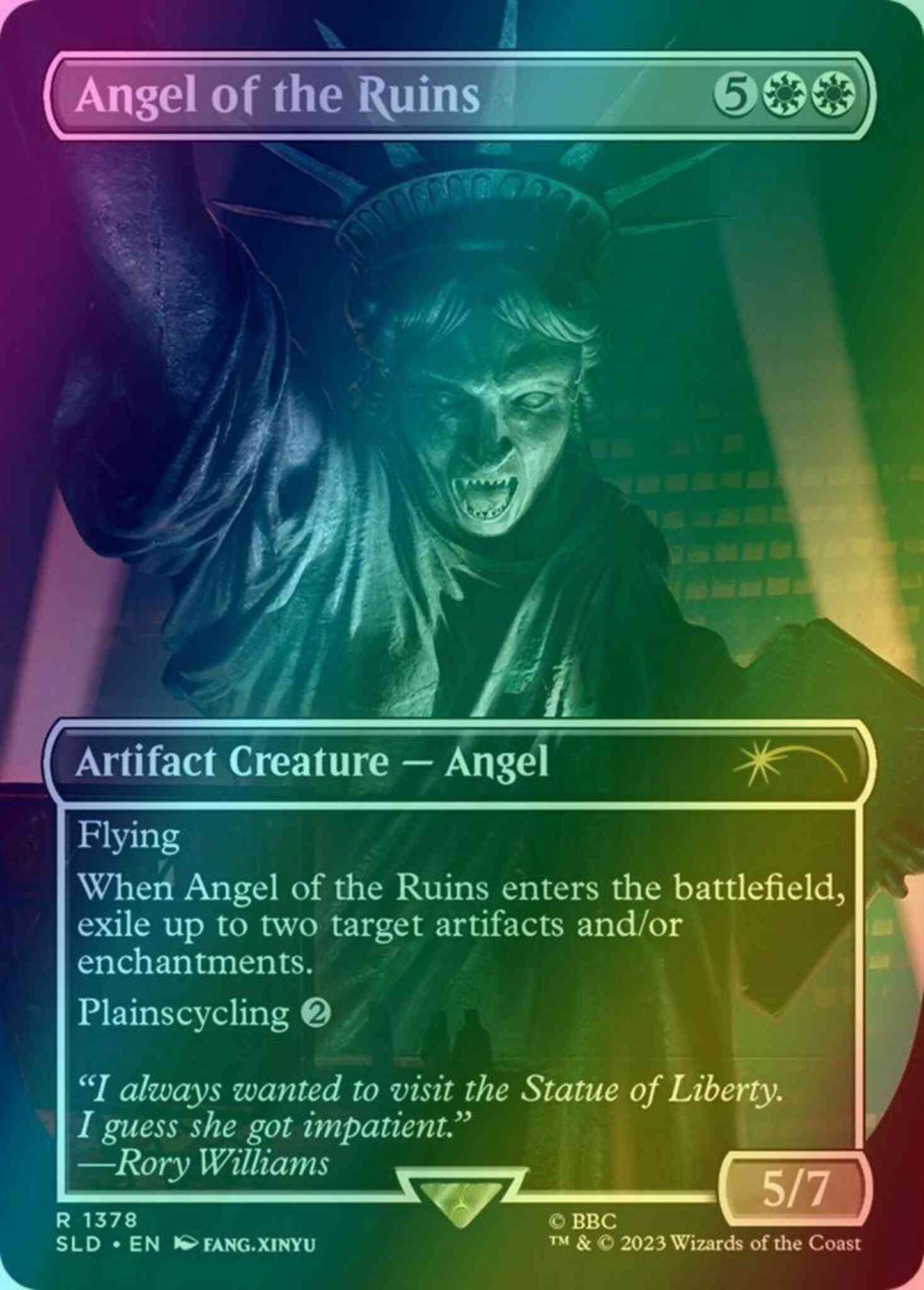 Angel of the Ruins [1378] [Borderless] [Doctor Who: Weeping Angels] [Secret Lair Drop] [Foil]