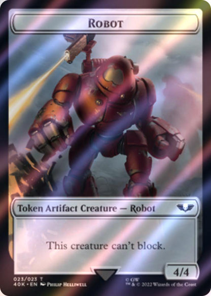 Astartes Warrior Token (01) // Robot Token (23) [Universes Beyond: Warhammer 40,000: Tokens] [Surge Foil]