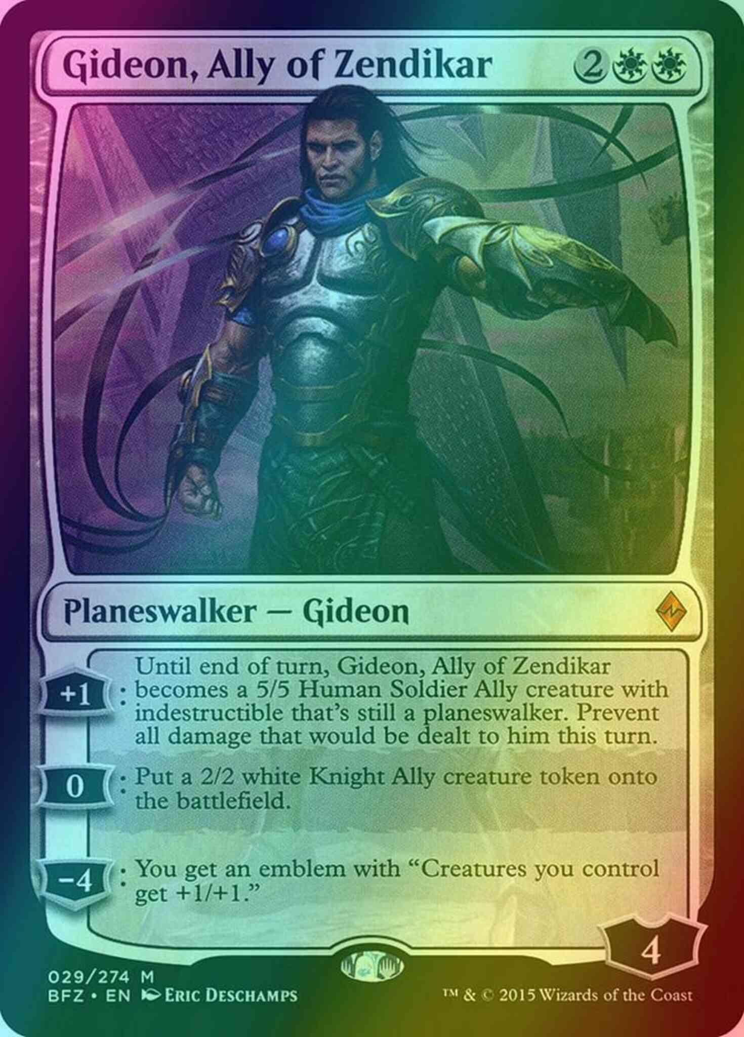 Gideon, Ally of Zendikar [29] [Battle for Zendikar] [Foil] – Face