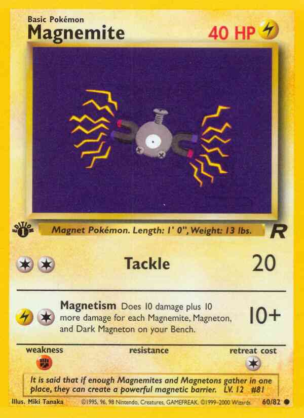 Magnemite - 60/82 - Common - 1st Edition [base5-60] [Non-Holo]