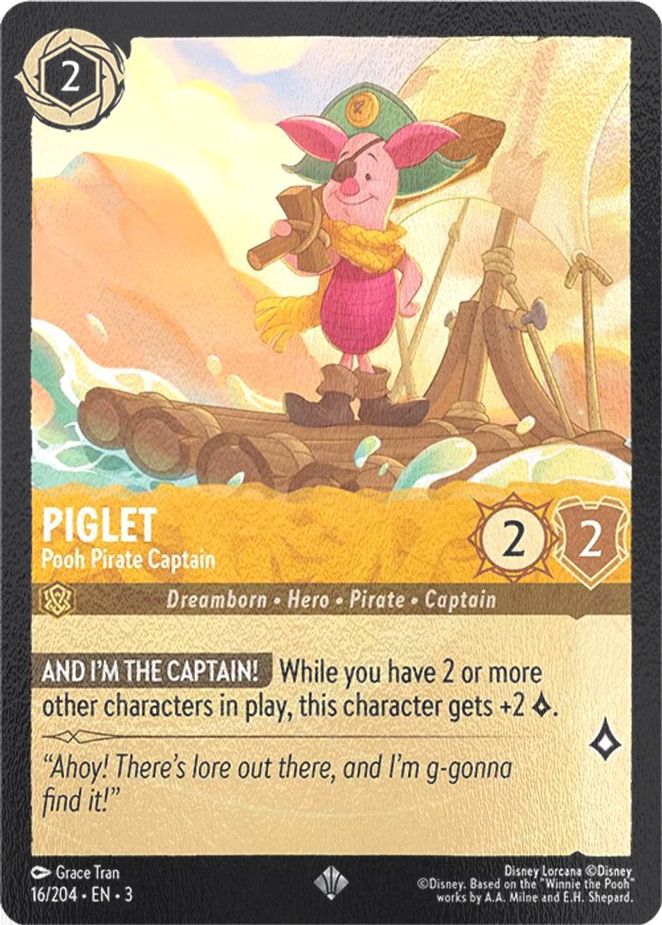 Piglet - Pooh Pirate Captain - 16/204 [Into the Inklands] [Cold Foil]