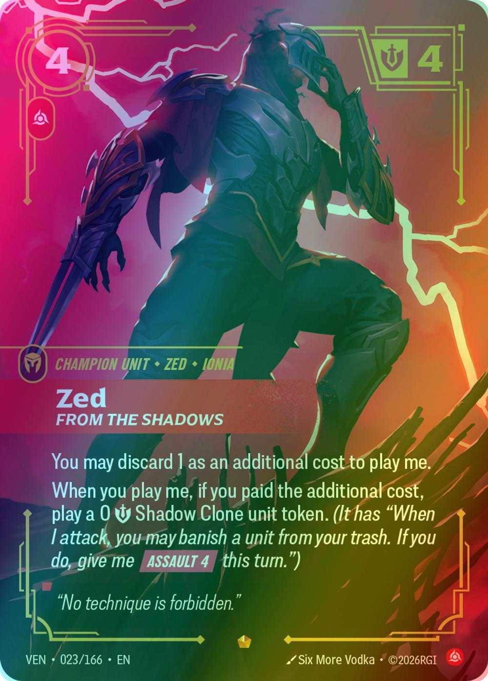 Zed, From the Shadows - 023/166 [Vendetta] [Foil]
