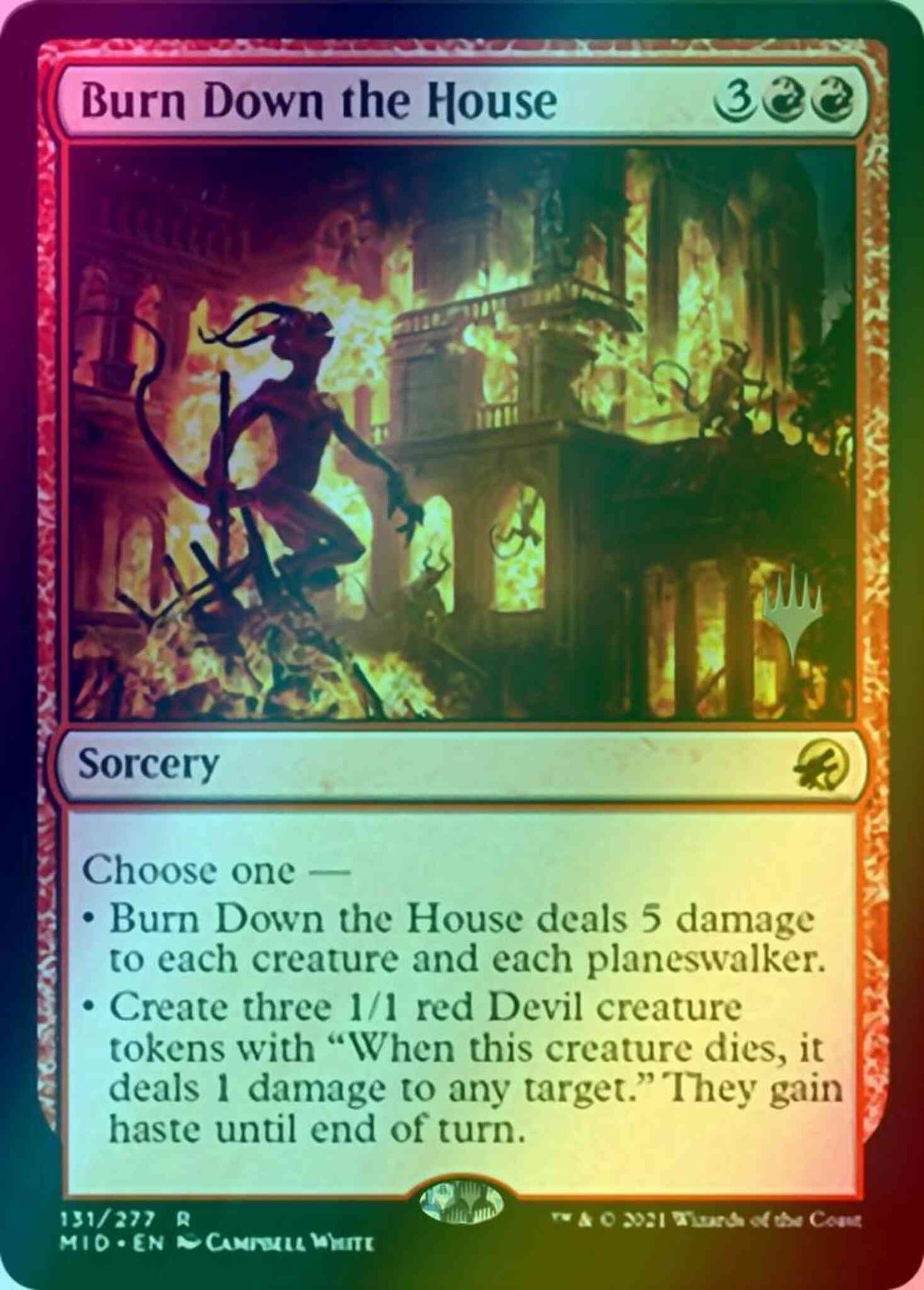 Burn Down the House [Promo Pack] [131p] [Innistrad: Midnight Hunt Promos] [Foil]