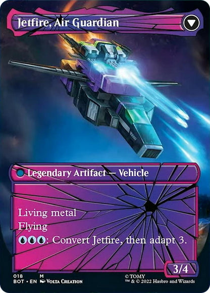Jetfire, Ingenious Scientist // Jetfire, Air Guardian [18] [Borderless] [Shattered Glass] [Universes Beyond: Transformers] [Non-Foil]