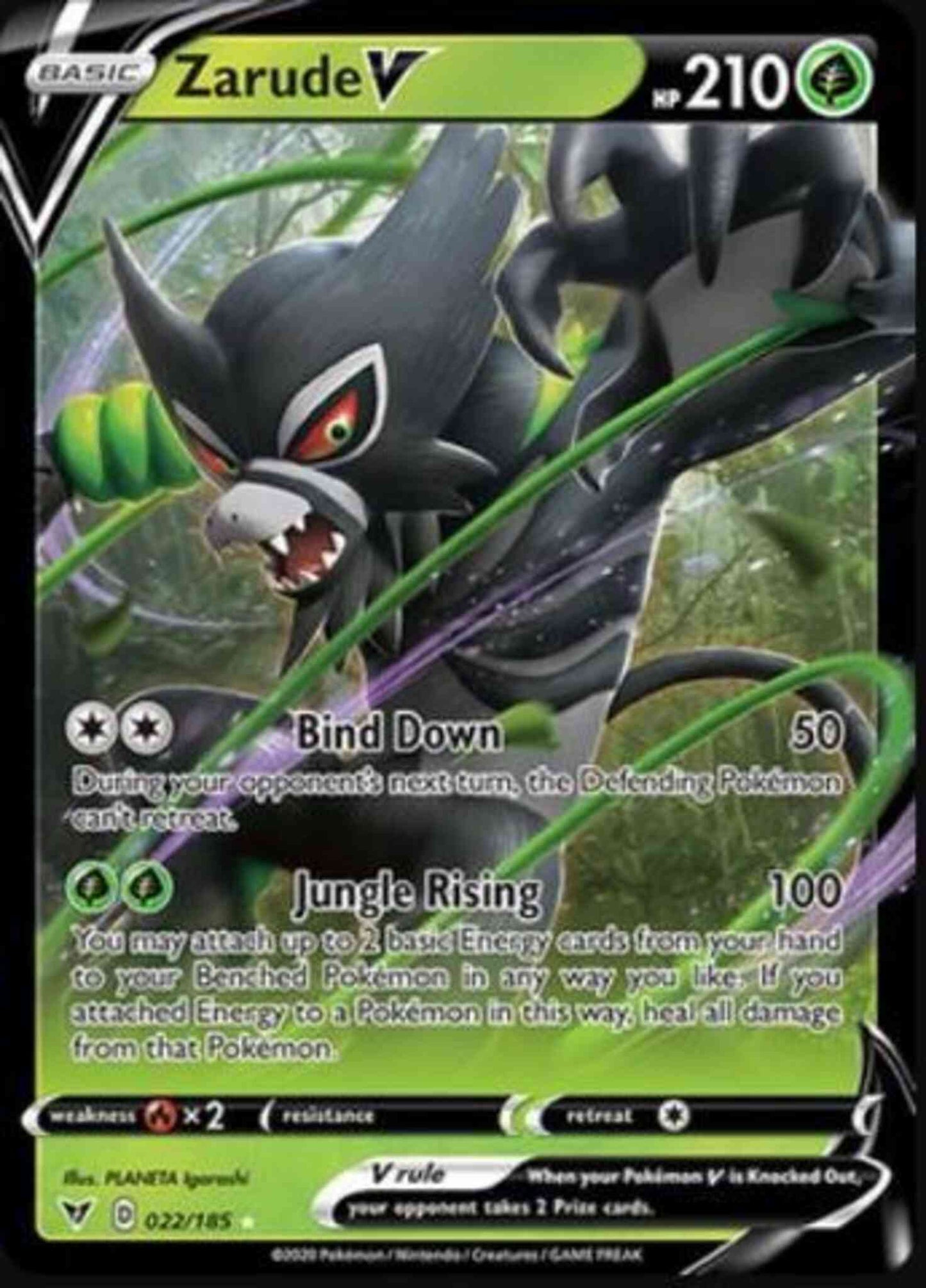 Zarude V - 022/185 - Rare Holo V [swsh4-022] [Ultra]