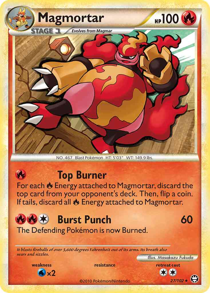 Magmortar - 27/102 - Rare [hgss4-27] [Non-Holo]