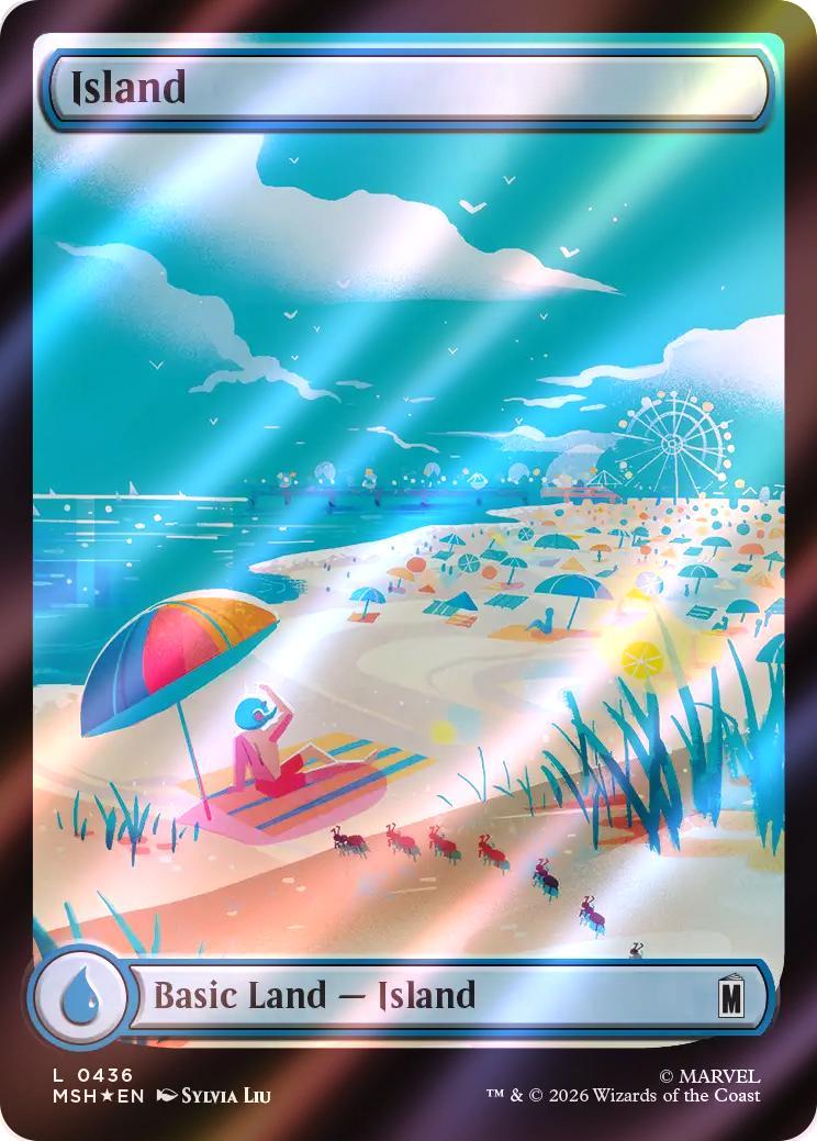 Island [436] [Full Art] [City Calm] [Marvel Super Heroes] [Surge Foil]