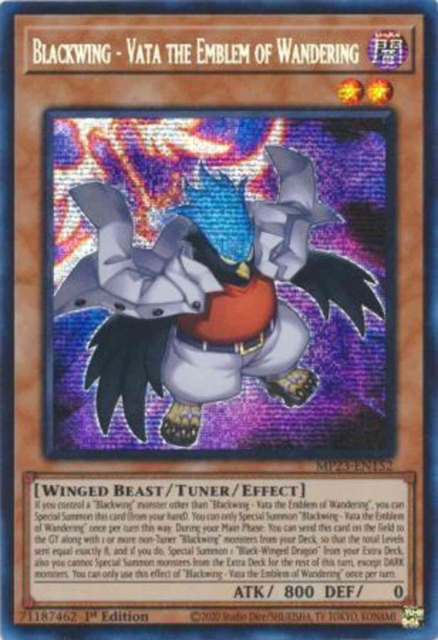 Blackwing - Vata the Emblem of Wandering - MP23-EN152 - Prismatic Secret Rare - 1st Edition