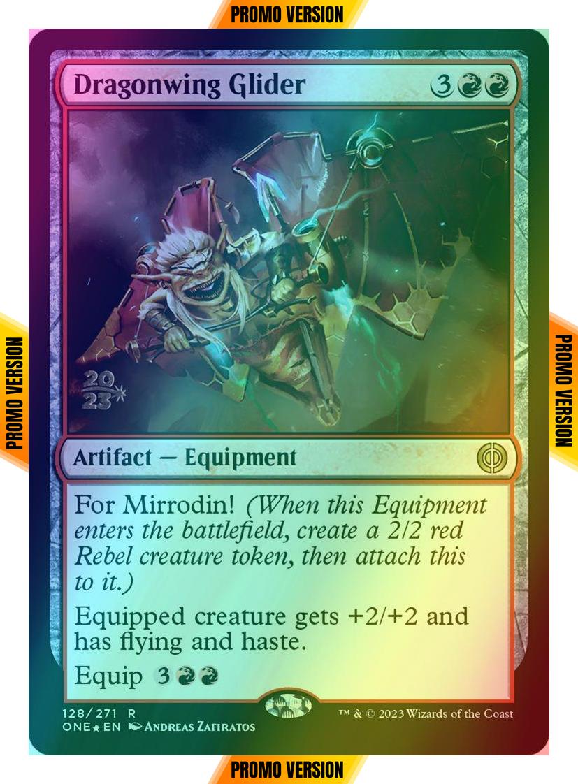 Dragonwing Glider [128s] [Prerelease] [Phyrexia: All Will Be One: Promos] [Foil]