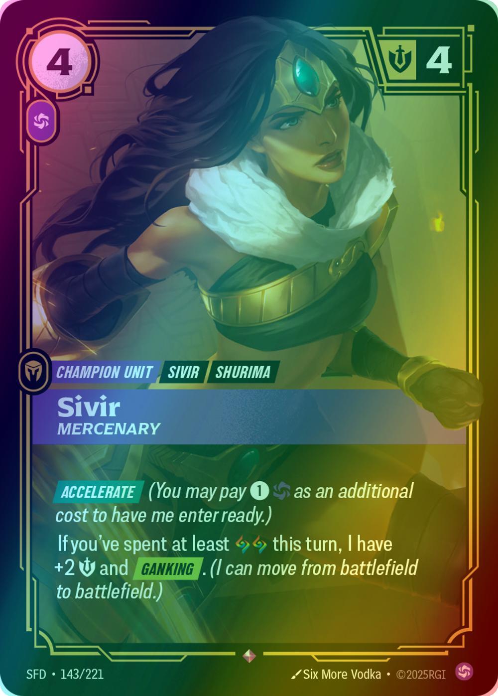 Sivir - Mercenary - 143/221 [Spiritforged] [Foil]