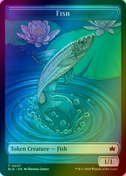 Fish Token (07) // Tender Wildguide Token (24) [Bloomburrow: Tokens] [Foil]