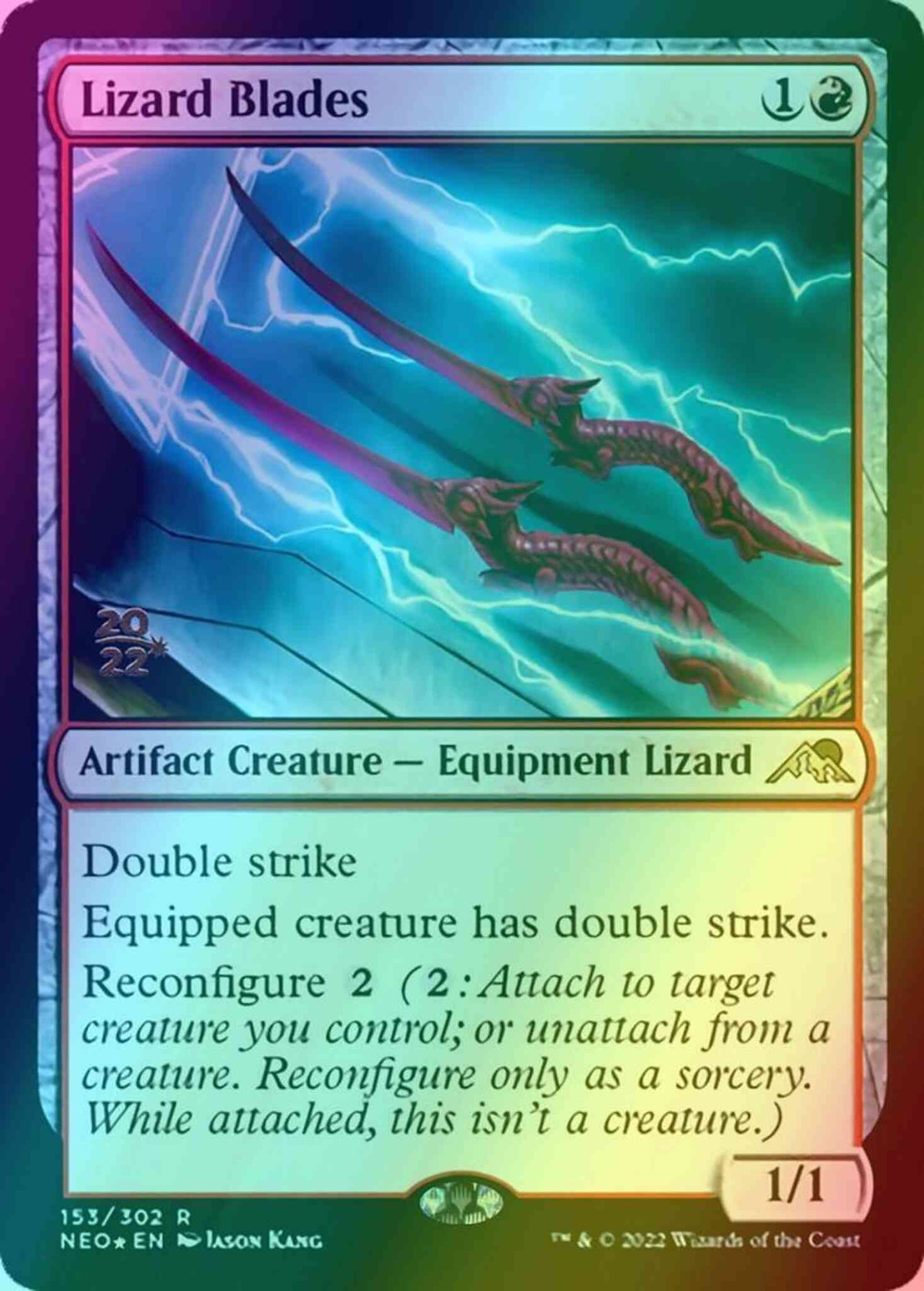 Lizard Blades [Prerelease] [153s] [Kamigawa: Neon Dynasty: Promos] [Foil]