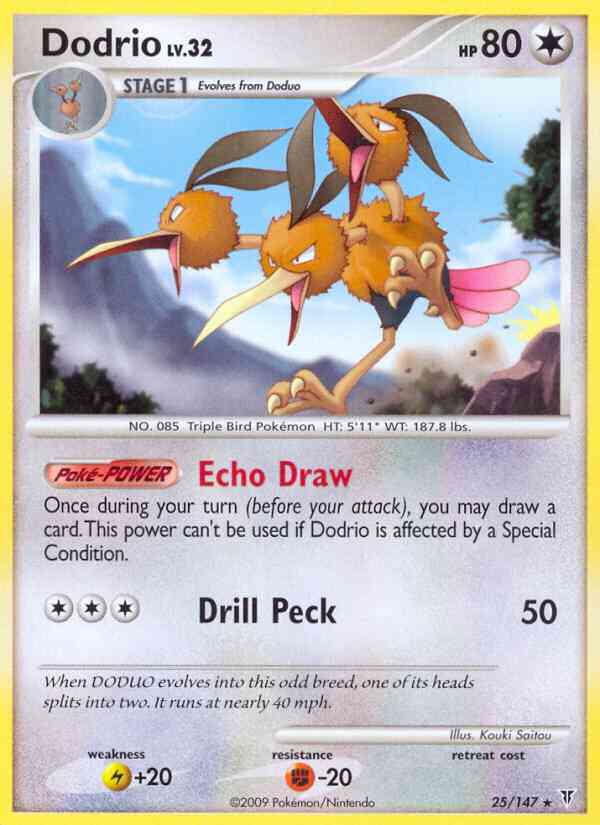 Dodrio - 25/147 - Rare [pl3-25] [Non-Holo]