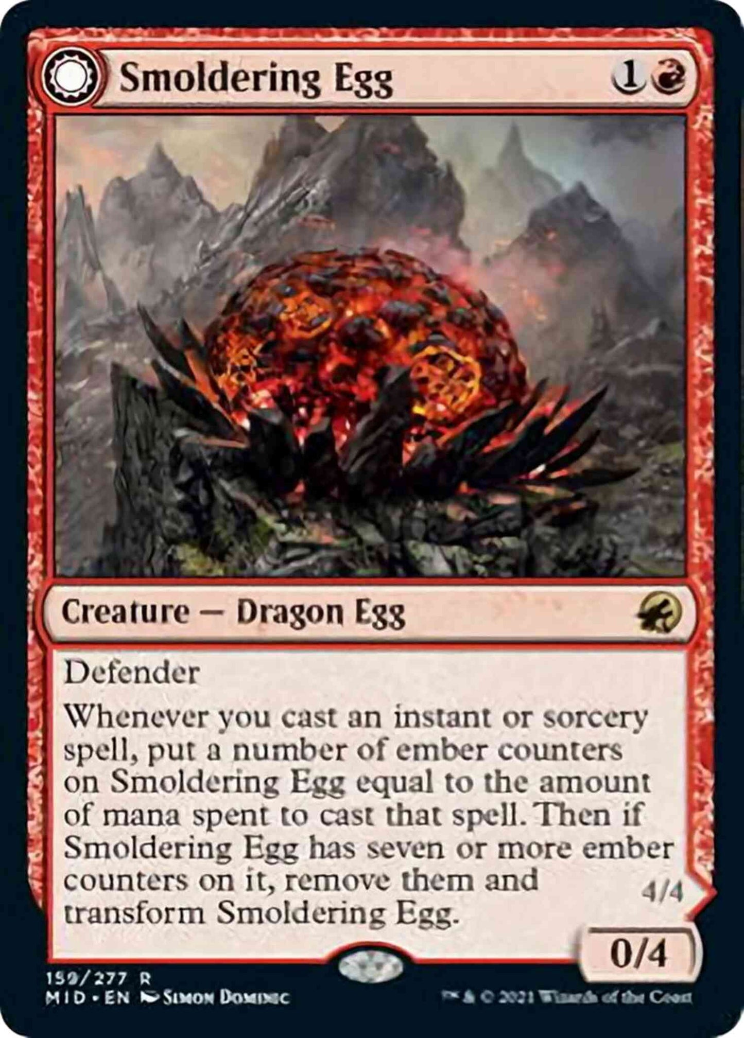 Smoldering Egg // Ashmouth Dragon [159] [Innistrad: Midnight Hunt] [Non-Foil]