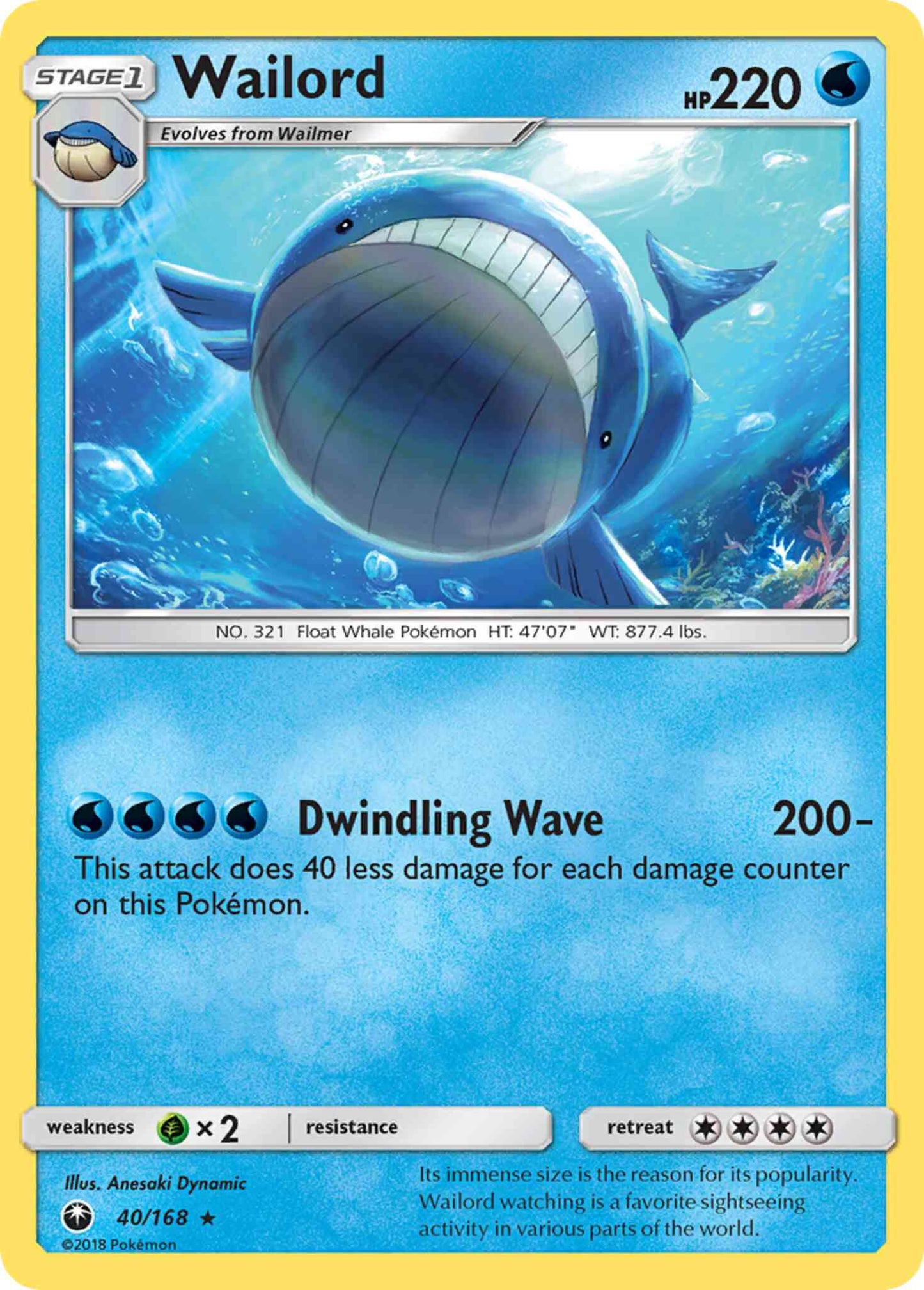 Wailord - 40/168 - Rare [sm7-40] [Non-Holo]