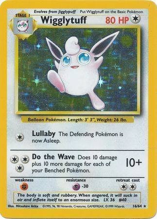 Wigglytuff - Missing Set Symbol - 16/64 - Rare [base2U-16] [Holo]
