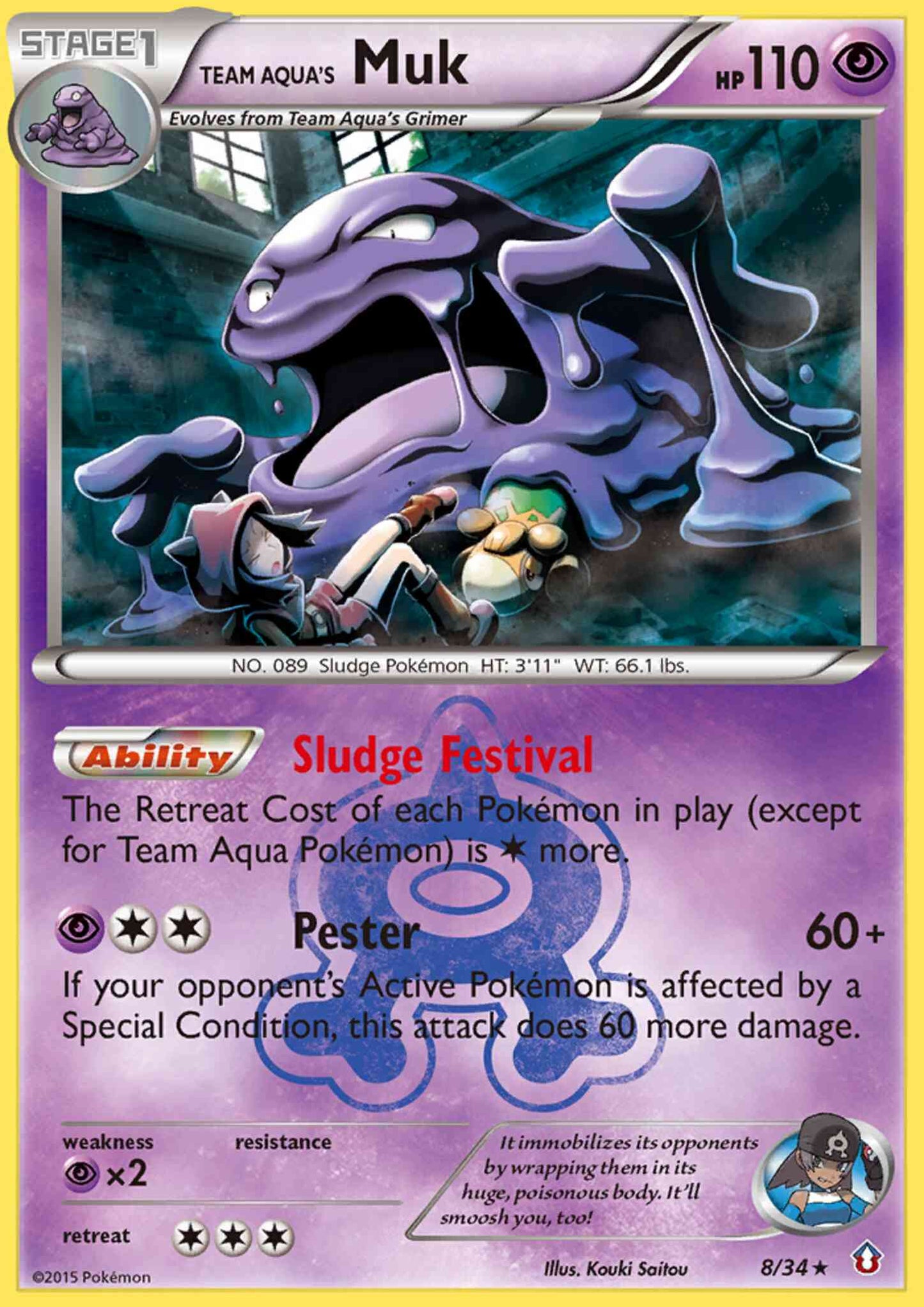 Team Aqua's Muk - 8/34 - Rare Holo [dc1-8] [Holo]