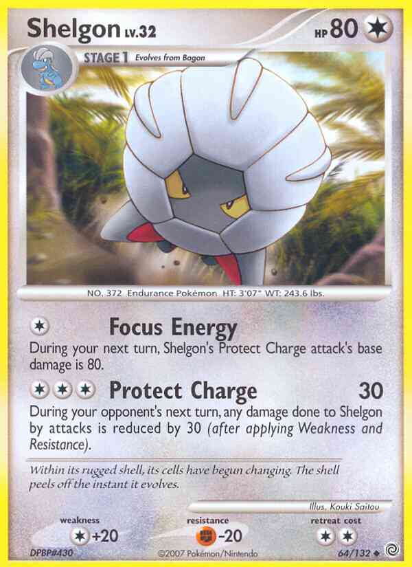 Shelgon - 64/132 - Uncommon [dp3-64] [Reverse Holo]