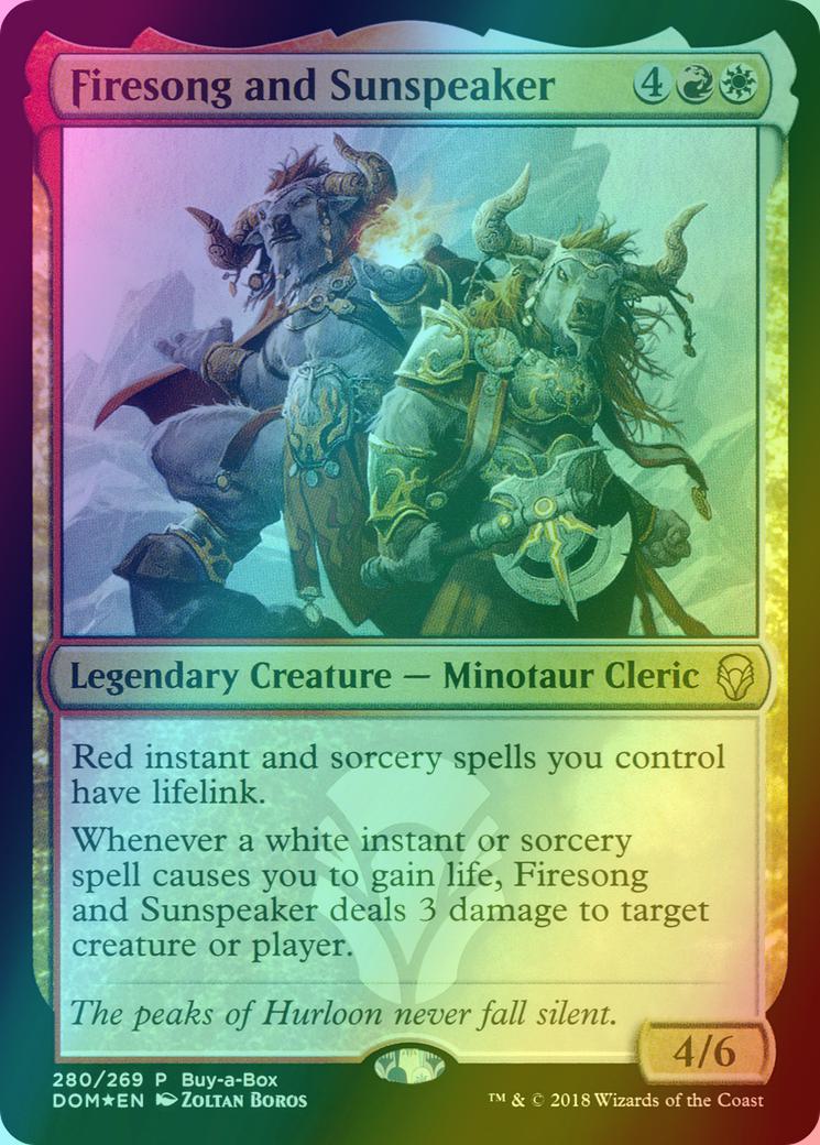 Firesong and Sunspeaker [280] [Buy a Box Promo] [Dominaria] [Foil]