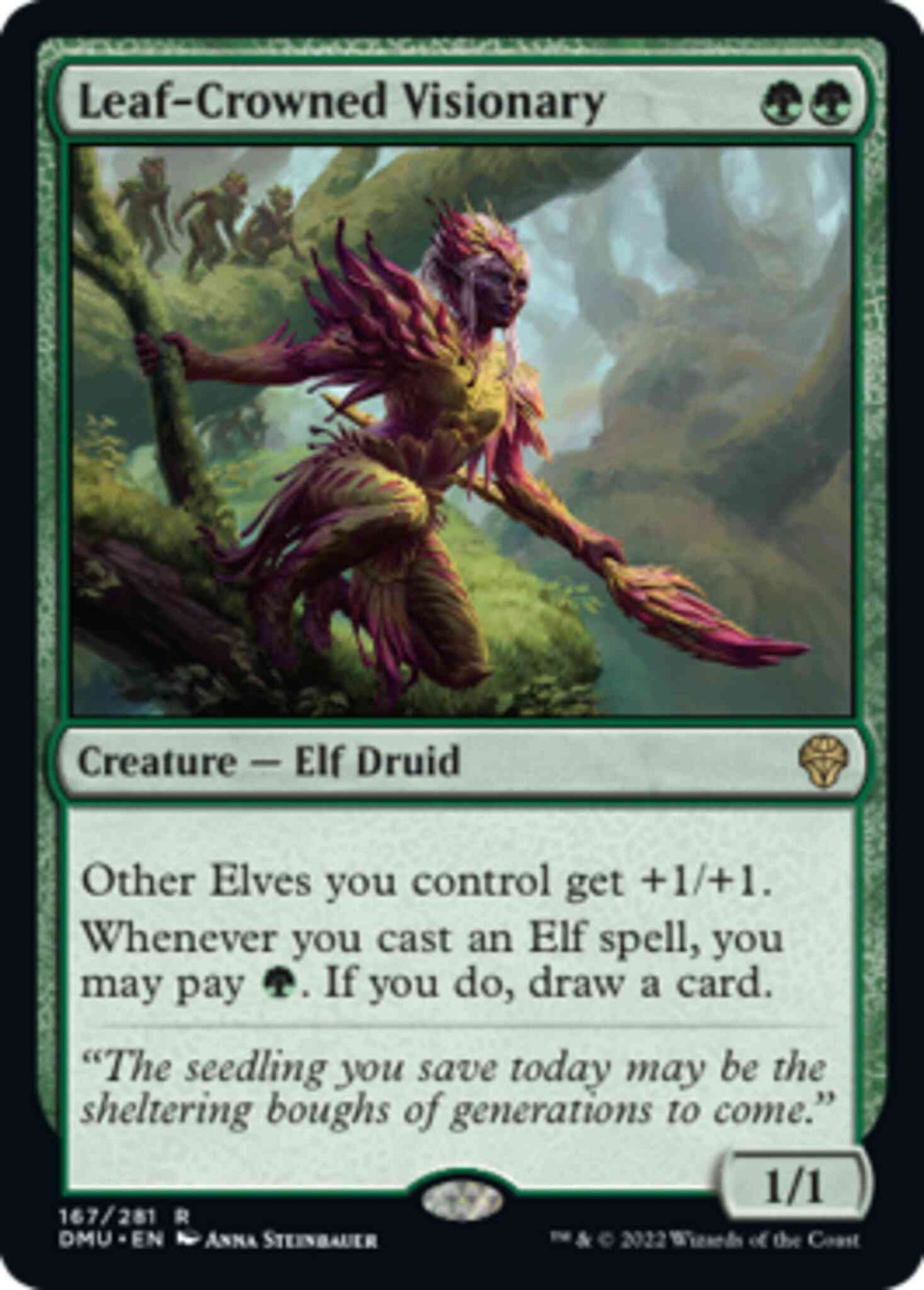 Leaf-Crowned Visionary [167] [Dominaria United] [Non-Foil]