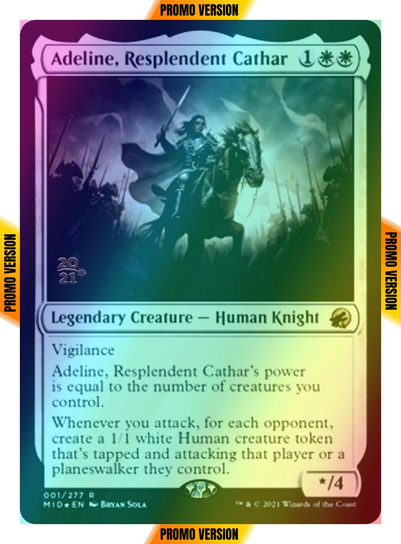 Adeline, Resplendent Cathar [Prerelease] [1s] [Innistrad: Midnight Hunt Promos] [Foil]