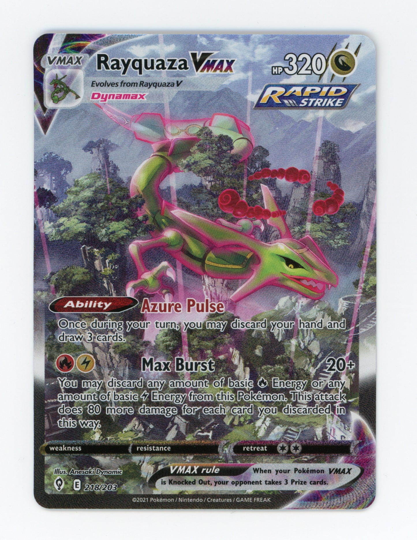 Rayquaza VMAX — Rare Rainbow — ID 19050