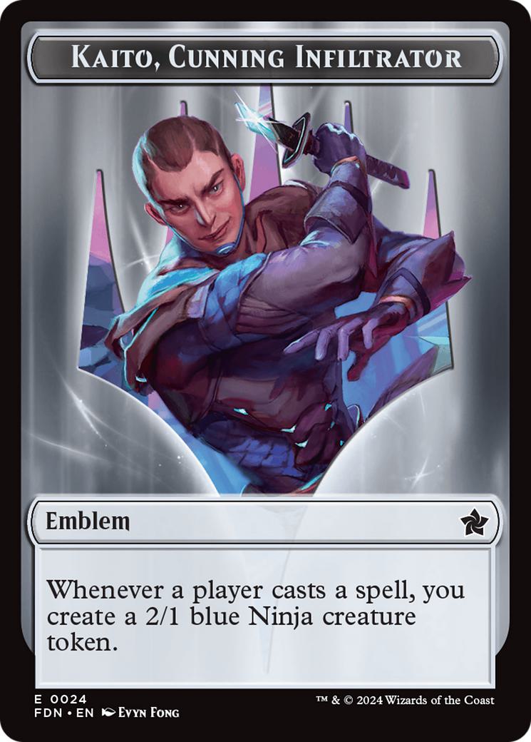 Kaito, Cunning Infiltrator Emblem (24) // Ninja Token (12) [Foundations: Tokens] [Foil]