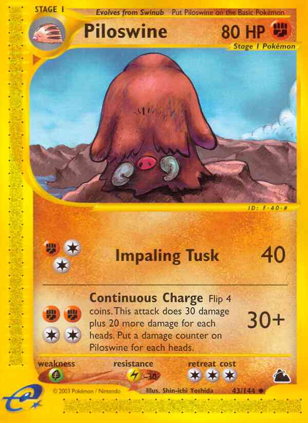 Piloswine - 43/144 - Uncommon [ecard3-43] [Reverse Holo]