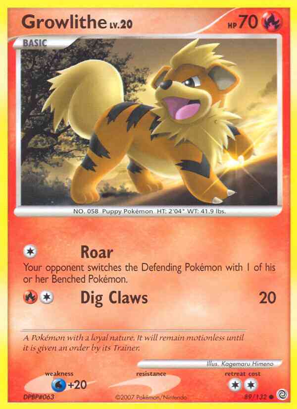 Growlithe - 89/132 - Common [dp3-89] [Reverse Holo]