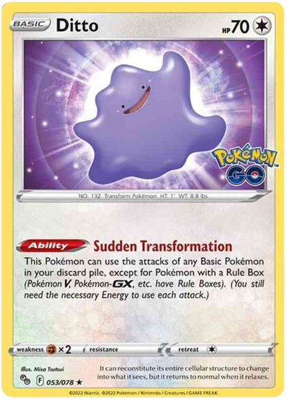 Bidoof - Ditto Unpeeled Sticker - 059/078 - Common [pgo-059] [Reverse Holo]