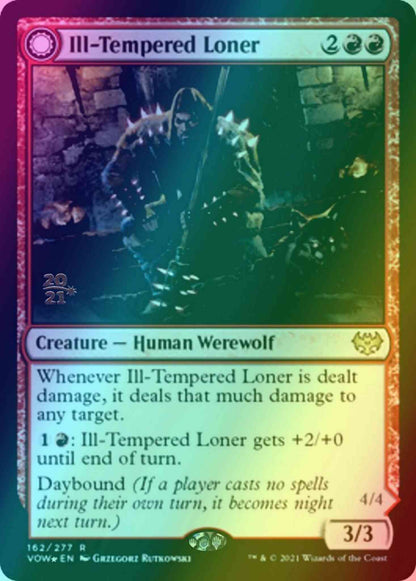 Ill-Tempered Loner // Howlpack Avenger [Prerelease] [162s] [Innistrad: Crimson Vow: Promos] [Foil]