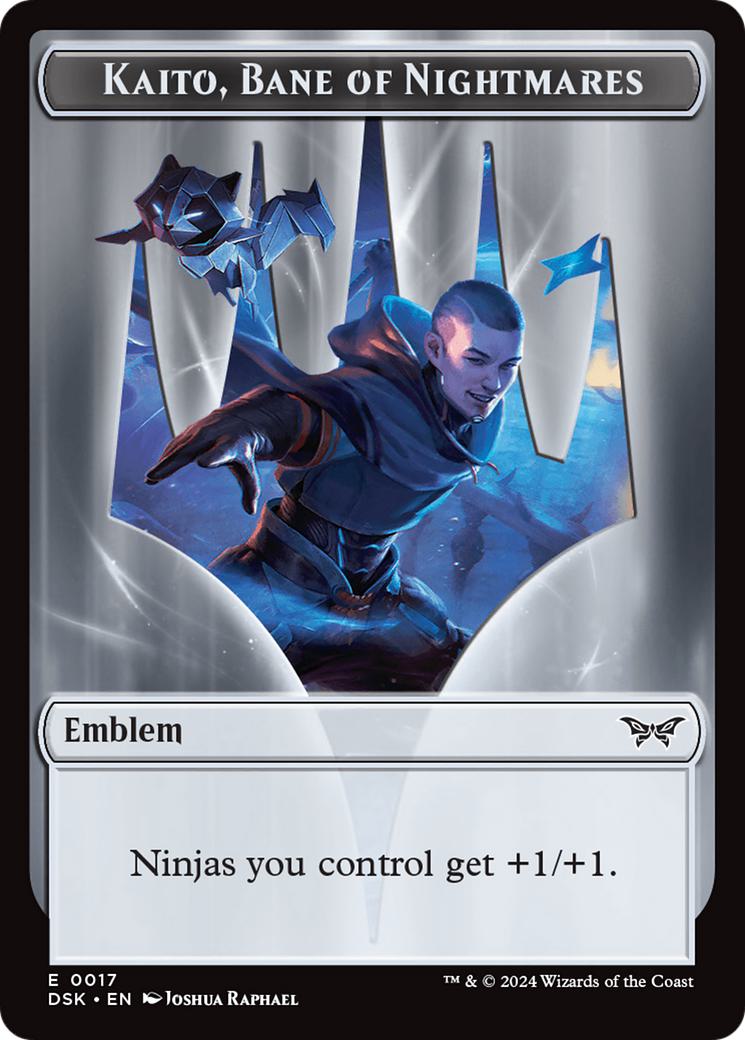 Kaito, Bane of Nightmares Emblem (17) // Manifest Token (18) [Duskmourn: House of Horror: Tokens] [Non-Foil]