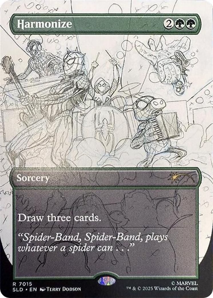 Harmonize [7015] [Borderless] [Sketch] [Marvel's Spider-Man: Bonus Cards] [Secret Lair Drop] [Non-Foil]
