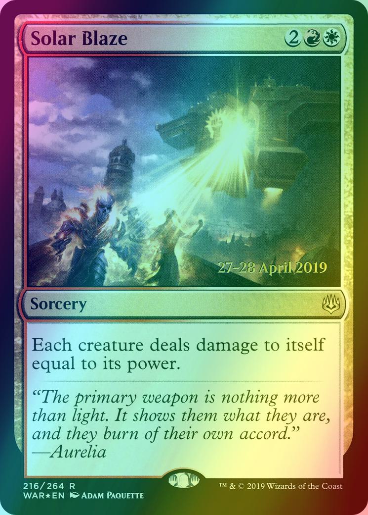 Solar Blaze [216s] [War of the Spark Promos] [Foil]