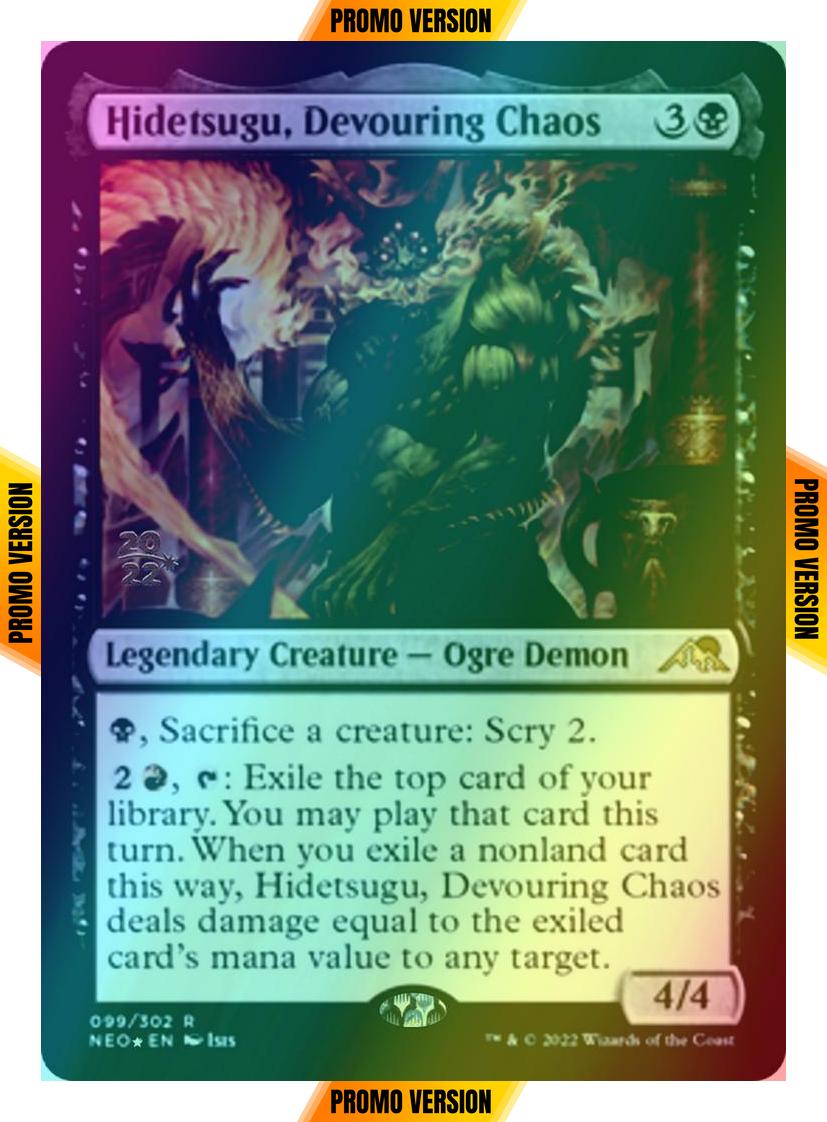 Hidetsugu, Devouring Chaos [Prerelease] [99s] [Kamigawa: Neon Dynasty: Promos] [Foil]
