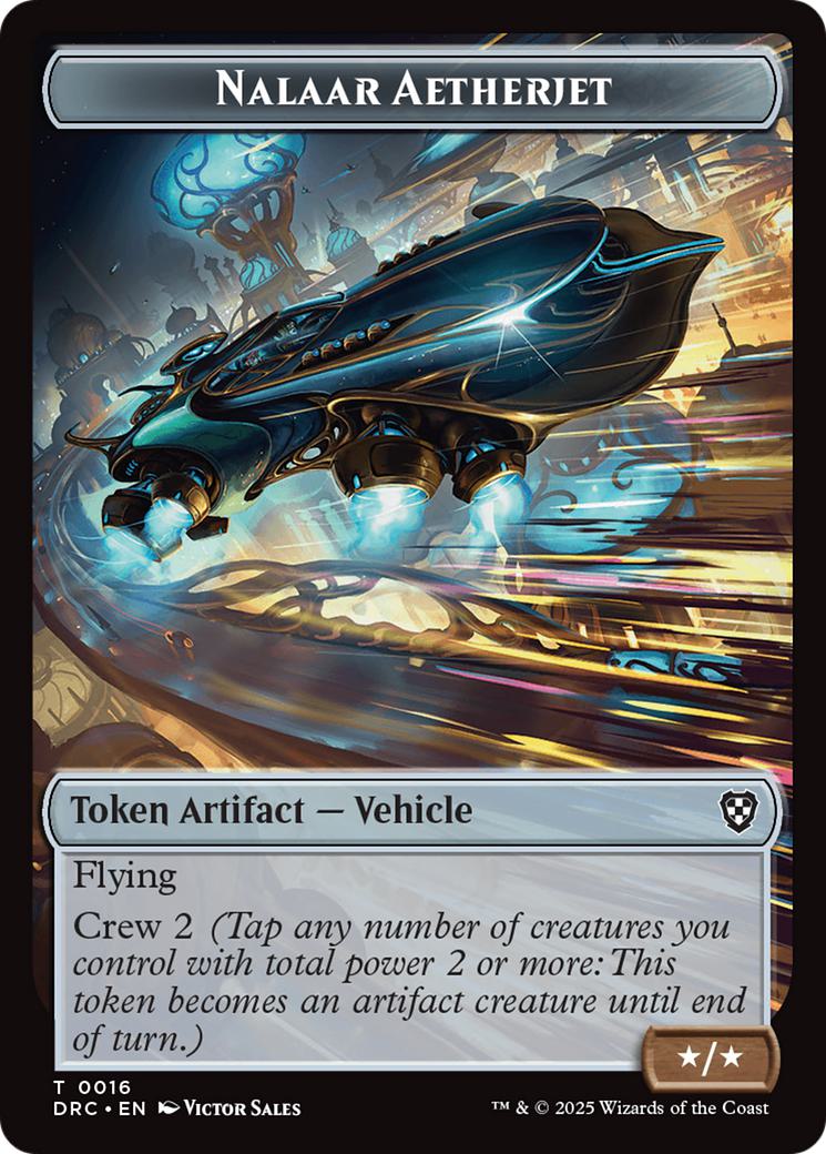 Golem Token (13) // Nalaar Aetherjet Token (16) [Aetherdrift: Commander: Tokens] [Non-Foil]