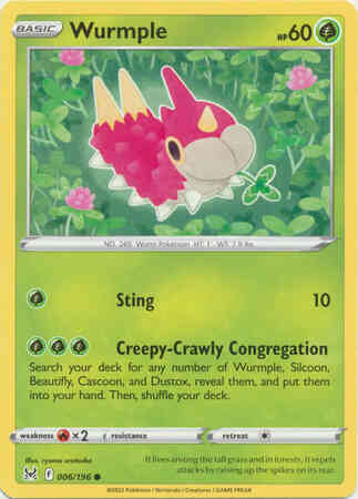 Wurmple - 006/196 - Common [swsh11-006] [Non-Holo]