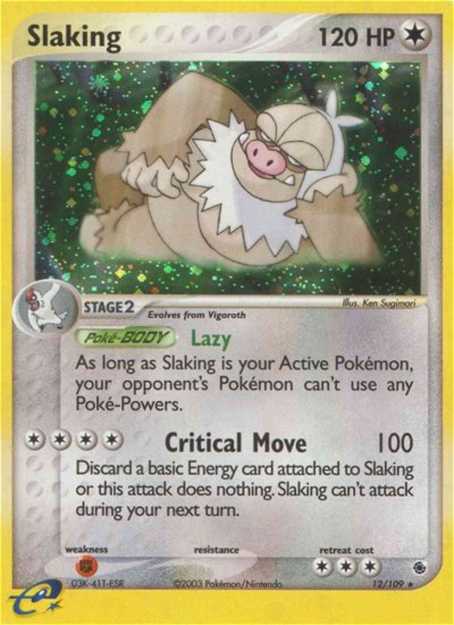 Slaking - 12/109 - Rare Holo [ex1-12] [Reverse Holo]