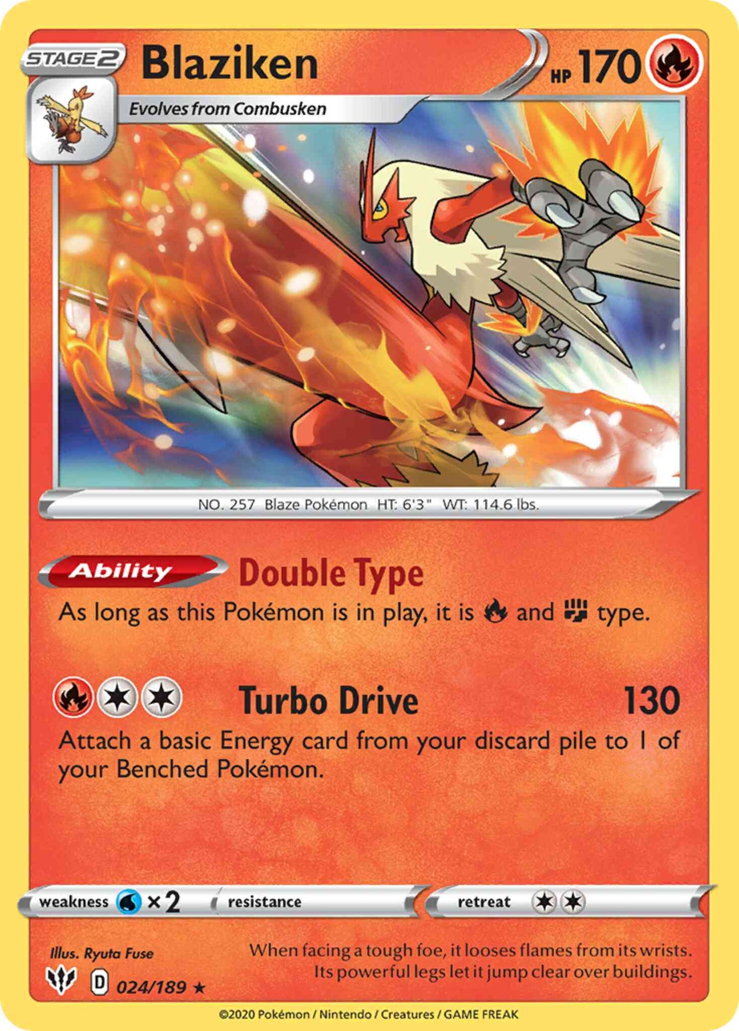 Blaziken - 024/189 - Rare Holo [swsh3-024] [Reverse Holo]
