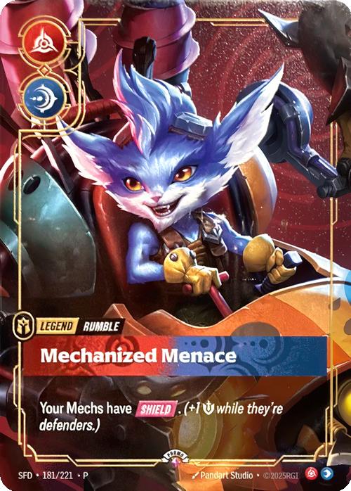 Mechanized Menace (Rumble) (Metal) (Prize Wall) - 181/221 [Riftbound Organized Play Promotional Cards] [Non-Foil]