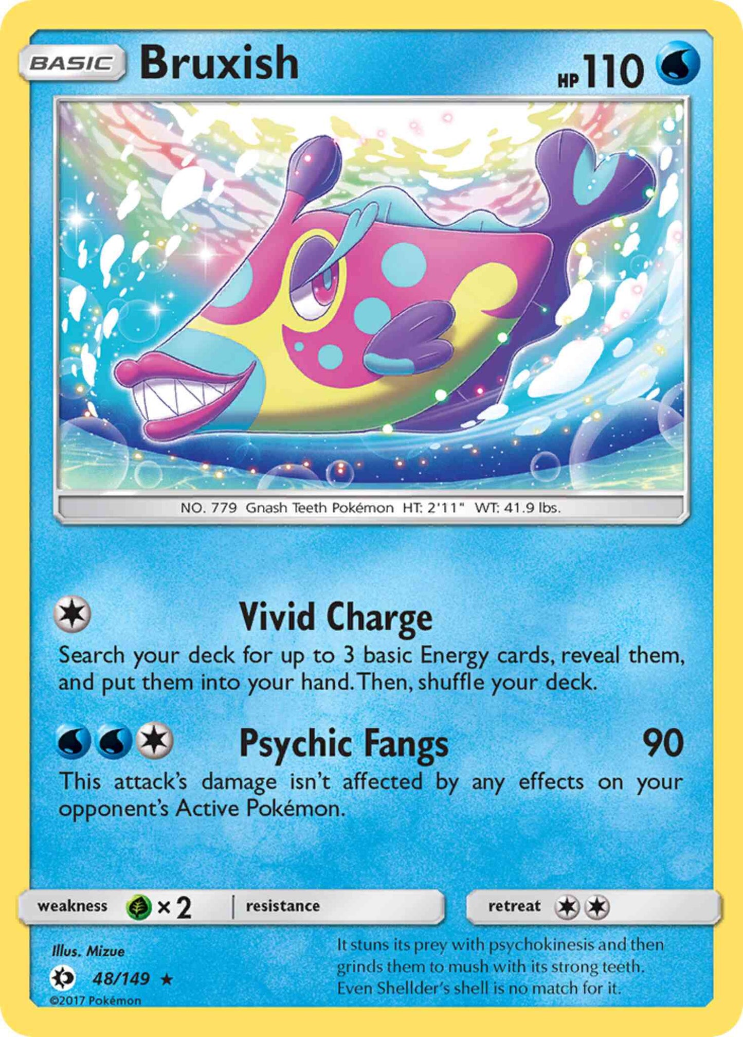 Bruxish - 48/149 - Rare [sm1-48] [Reverse Holo]