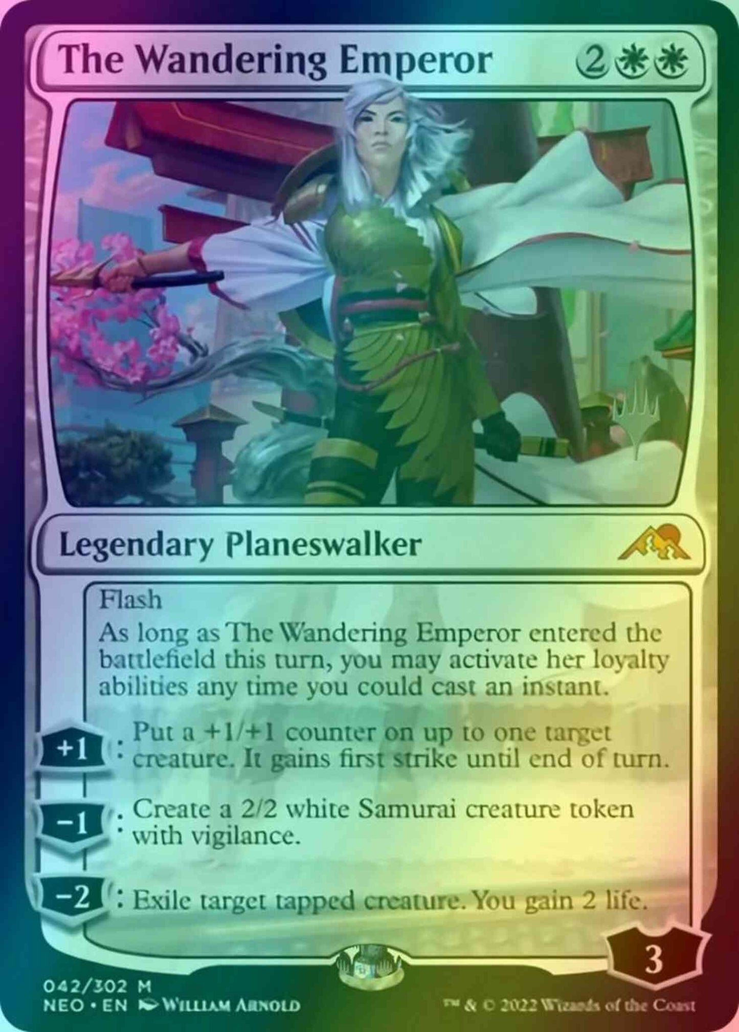 The Wandering Emperor [Promo Pack] [42p] [Kamigawa: Neon Dynasty: Promos] [Foil]