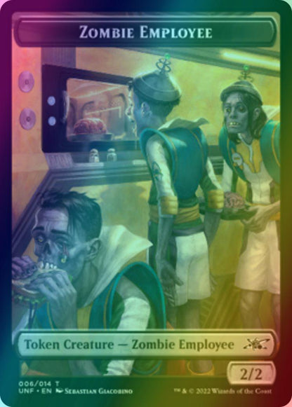Treasure Token (13) // Zombie Employee Token (06) [Unfinity: Tokens] [Foil]