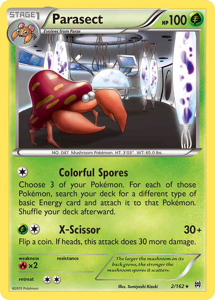 Parasect - 2/162 - Rare [xy8-2] [Reverse Holo]