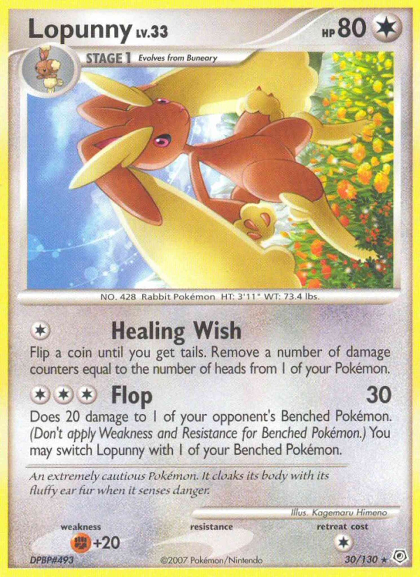 Lopunny - 30/130 - Rare [dp1-30] [Non-Holo]