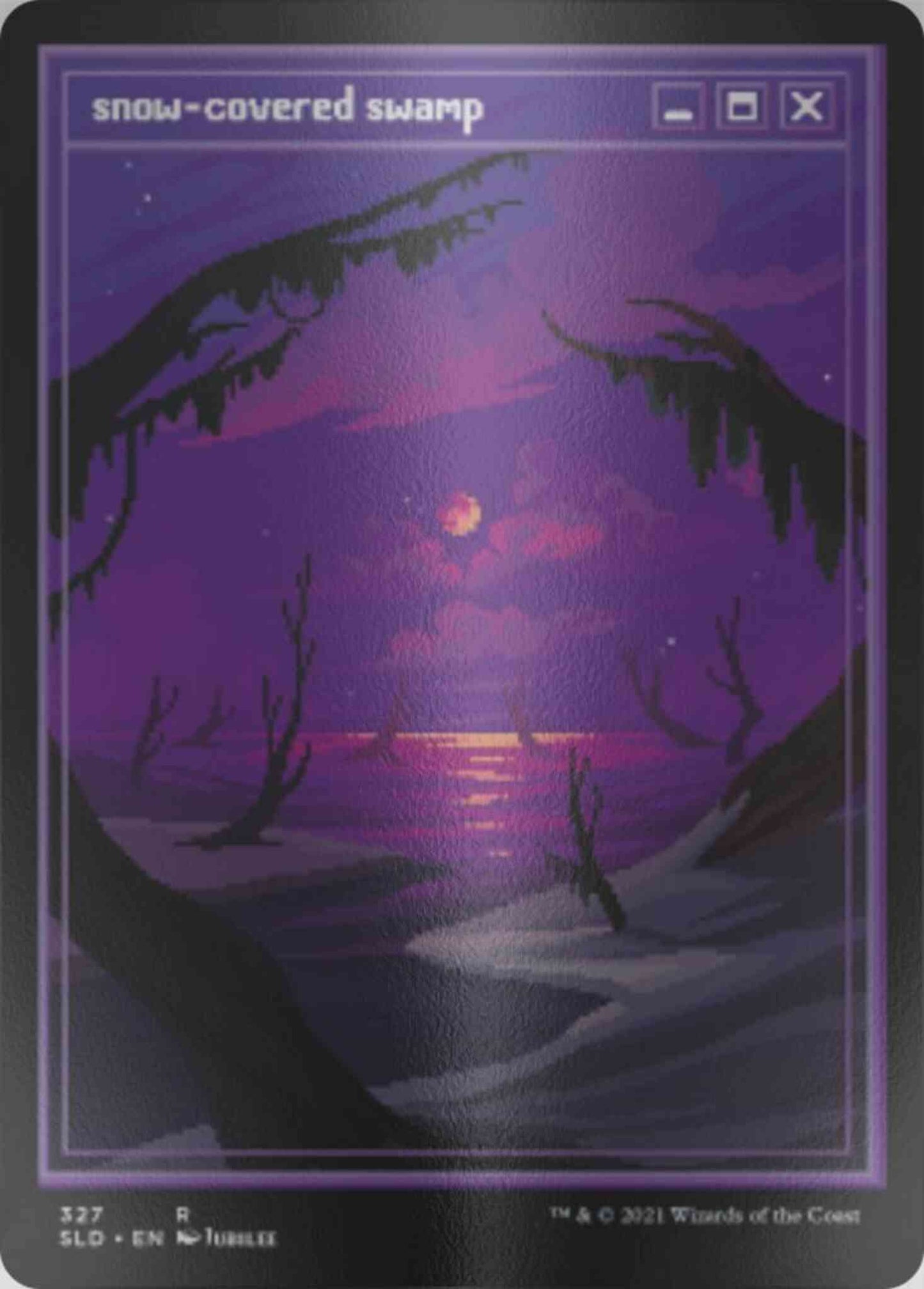 Snow-Covered Swamp [0327] [Full Art] [Pixel] [Secret Lair Drop] [Etched Foil]