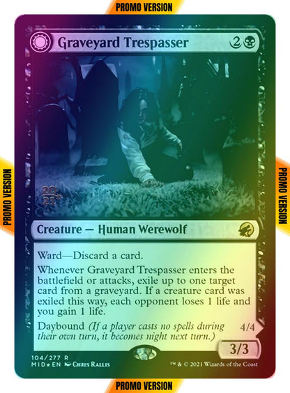 Graveyard Trespasser // Graveyard Glutton [Prerelease] [104s] [Innistrad: Midnight Hunt Promos] [Foil]