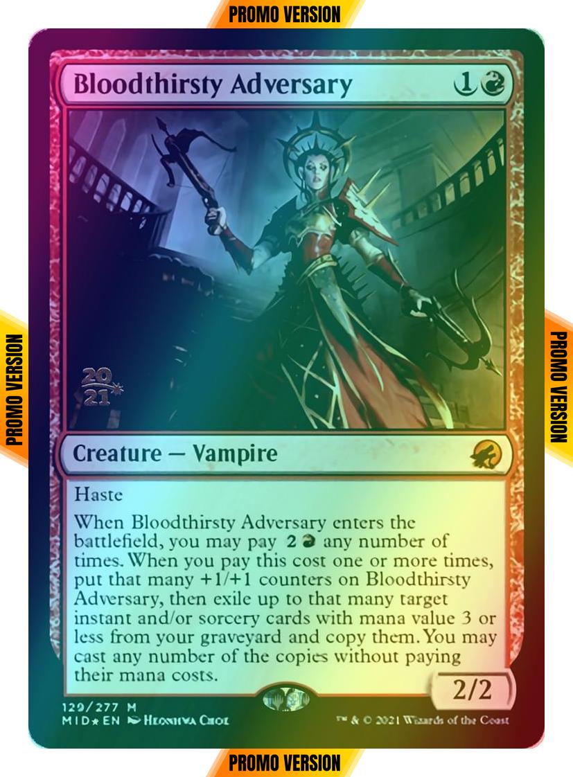 Bloodthirsty Adversary [Prerelease] [129s] [Innistrad: Midnight Hunt Promos] [Foil]
