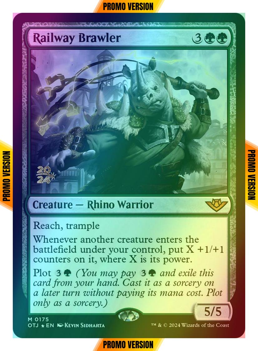 Railway Brawler [175s] [Prerelease] [Outlaws of Thunder Junction: Promos] [Foil]